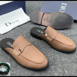 Dior Luxury Leather Half Shoes in Rich Camel/Brown