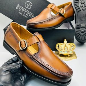 Gianfranco Butteri brown leather monk strap shoes | Derickz.ng
