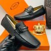 Tod's black leather T-buckle loafers