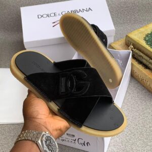 Dolce & Gabbana Black Suede Slide