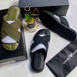 Emporio Armani Men's Cross-Strap Slide