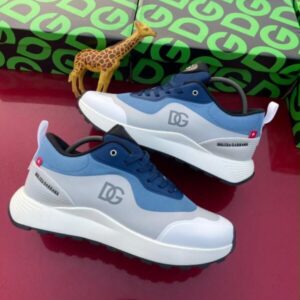 Dolce & Gabbana DG Logo Mixed-Media Low-Top Sneaker