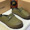 Zara Men's Olive Technical Mule Slip-On Sneaker