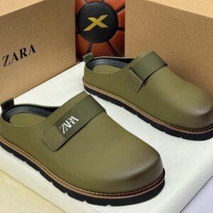 Zara Men's Olive Technical Mule Slip-On Sneaker