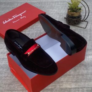 Salvatore Ferragamo velvet horsebit loafers
