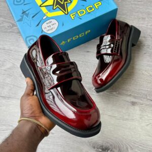FDCP Burgundy Patent Leather Chunky Penny Loafer