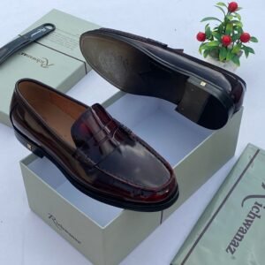 Richwanaz Burgundy Penny Loafer
