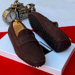 Dark Brown Suede Loafers