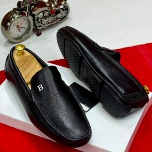 Pebble-Textured Leather Loafer