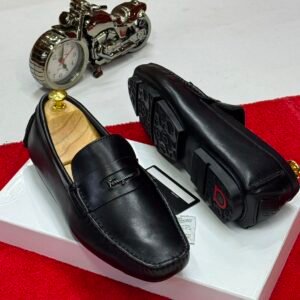 Ferragamo Black Leather Loafers